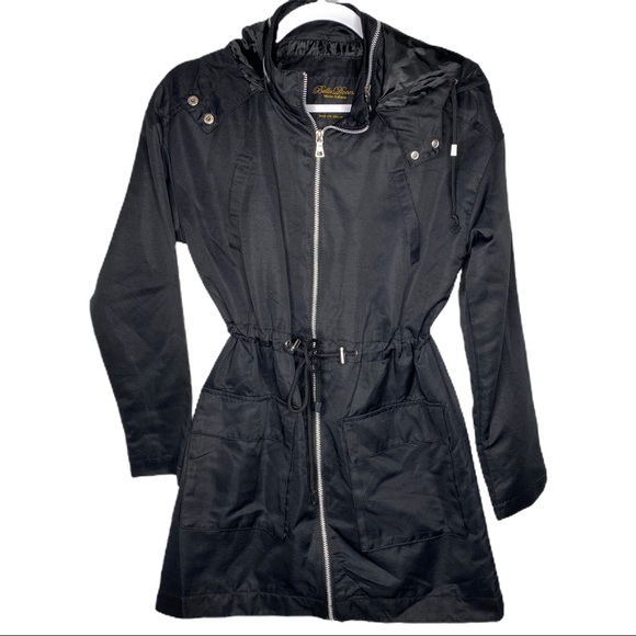 Bella Donna Jackets & Blazers - Bella Donna Black Hoodie Rain Coat Jacket Small